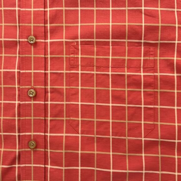 Scott Barber Mens Plaid Long Sleeve Orange Cotton Casual Button‎ Down Shirt L - Picture 5 of 11